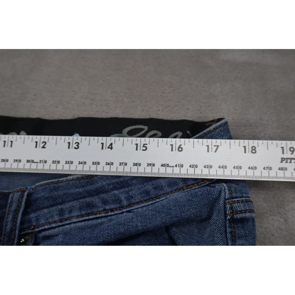 Eddie Bauer Jeans Mens 34x32 Blue Medium Wash Straight‎ Leg Denim Distressed